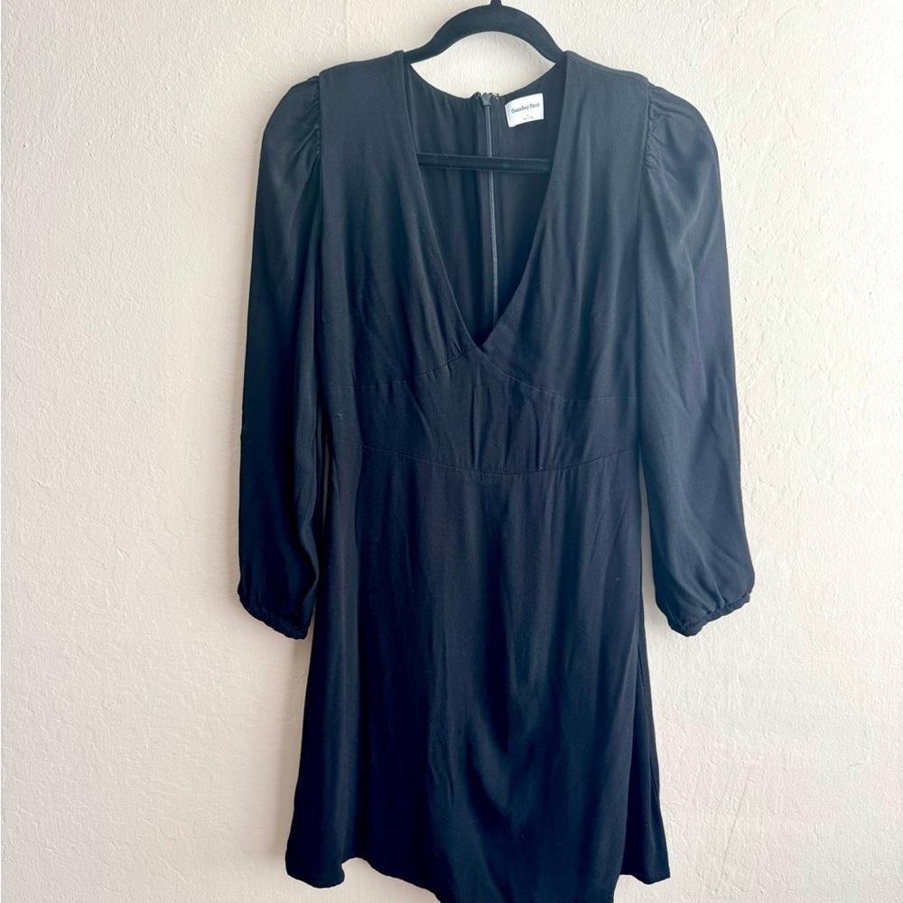 Aritzia Black V-Neck Dress
